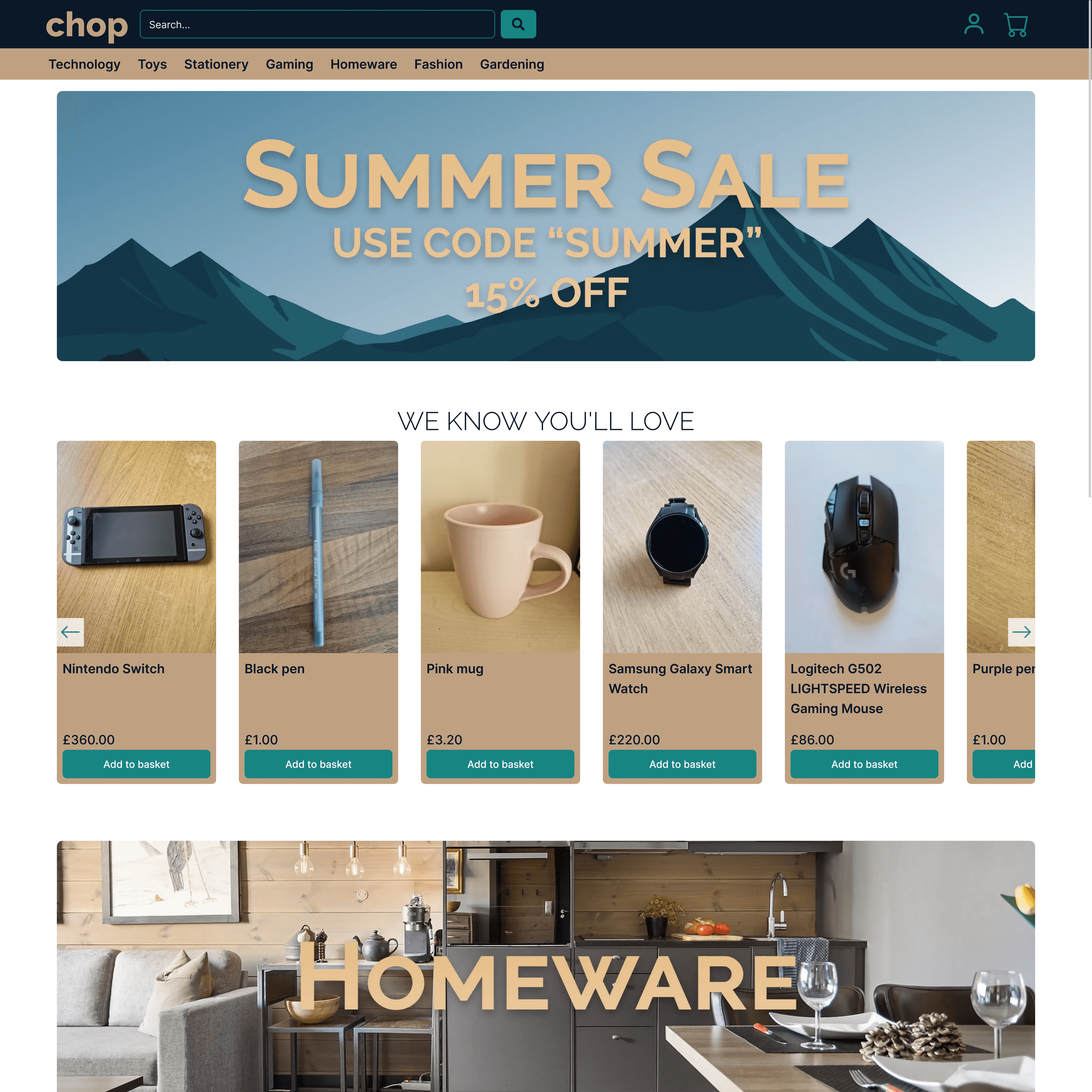 Home page
